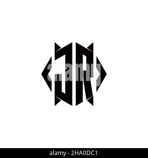 JR Logo monogram with shield shape designs template vector icon modern Stock Vector