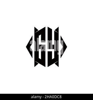 GY Logo monogram with shield shape designs template vector icon modern Stock Vector