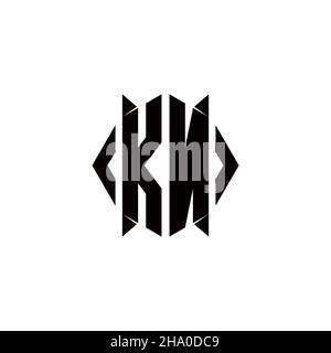 KN Logo monogram with shield shape designs template vector icon modern Stock Vector
