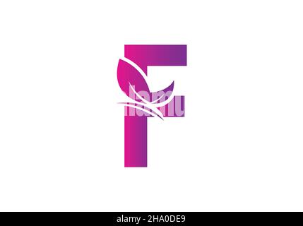 this is a creative letter F add butterfly icon design Stock Vector