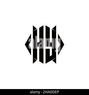 FD Logo monogram with shield shape designs template vector icon modern Stock Vector