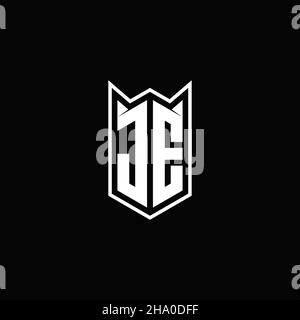 JE Logo monogram with shield shape designs template vector icon modern Stock Vector