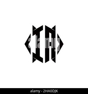 IA Logo monogram with shield shape designs template vector icon modern Stock Vector