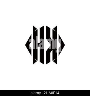 HK Logo monogram with shield shape designs template vector icon modern Stock Vector