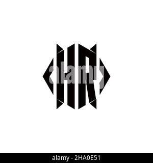 HR Logo monogram with shield shape designs template vector icon modern Stock Vector