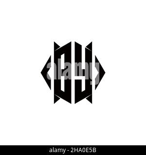 BY Logo monogram with shield shape designs template vector icon modern Stock Vector