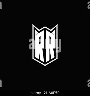RR Logo monogram with shield shape designs template vector icon modern Stock Vector