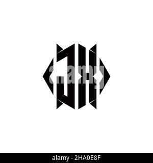 JX Logo monogram with shield shape designs template vector icon modern Stock Vector