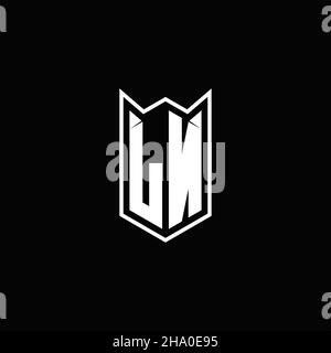 LN Logo monogram with shield shape designs template vector icon modern Stock Vector