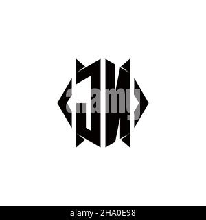 JN Logo monogram with shield shape designs template vector icon modern Stock Vector