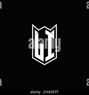 LI Logo monogram with shield shape designs template vector icon modern Stock Vector