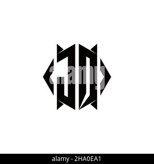 JQ Logo monogram with shield shape designs template vector icon modern Stock Vector