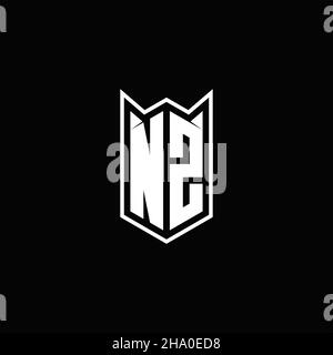 NZ Logo monogram with shield shape designs template vector icon modern Stock Vector