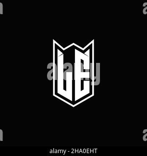 LE Logo monogram with shield shape designs template vector icon modern Stock Vector