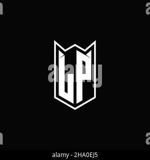 LP Logo monogram with shield shape designs template vector icon modern Stock Vector
