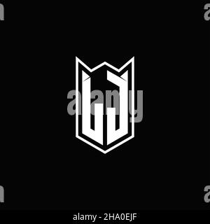LJ Logo monogram with shield shape designs template vector icon modern Stock Vector