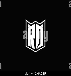 RQ Logo monogram with shield shape designs template vector icon modern Stock Vector