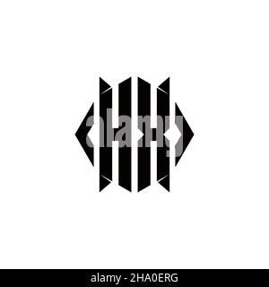 HX Logo monogram with shield shape designs template vector icon modern Stock Vector