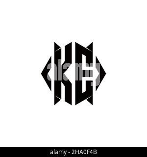 KE Logo monogram with shield shape designs template vector icon modern Stock Vector