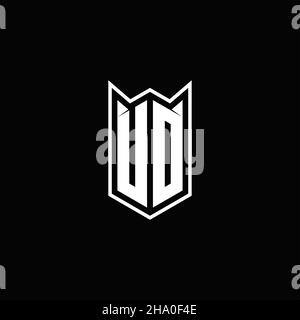 UD Logo monogram with shield shape designs template vector icon modern Stock Vector