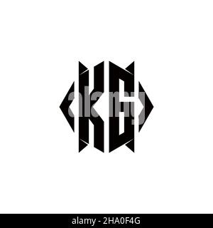 KG Logo monogram with shield shape designs template vector icon modern Stock Vector