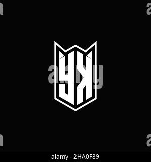 YK Logo monogram with shield shape designs template vector icon modern Stock Vector