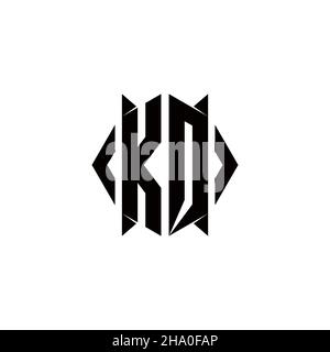 KQ Logo monogram with shield shape designs template vector icon modern Stock Vector