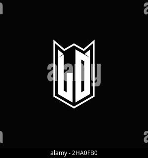 LD Logo monogram with shield shape designs template vector icon modern Stock Vector