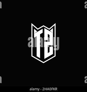 ZY Logo monogram with shield shape designs template vector icon modern Stock Vector