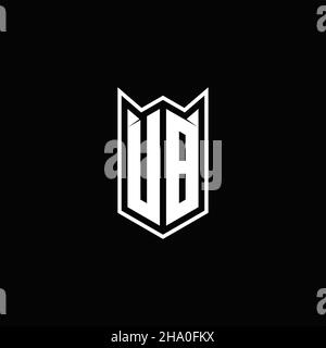 UB Logo monogram with shield shape designs template vector icon modern Stock Vector