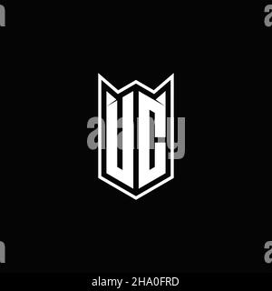 UC Logo monogram with shield shape designs template vector icon modern Stock Vector