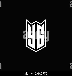 YG Logo monogram with shield shape designs template vector icon modern Stock Vector