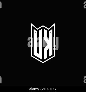 UK Logo monogram with shield shape designs template vector icon modern Stock Vector