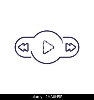 Music player line icon on white Stock Vector