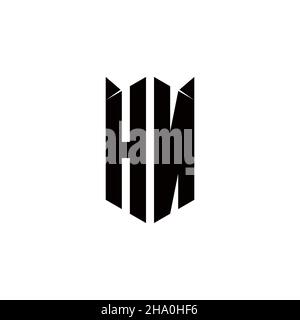 HN Logo monogram with shield shape designs template vector icon modern Stock Vector
