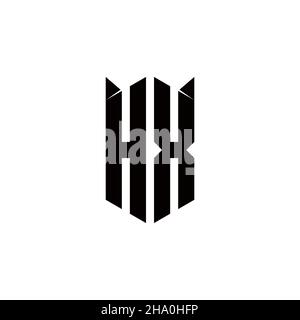 HX Logo monogram with shield shape designs template vector icon modern Stock Vector