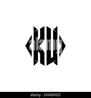 KU Logo monogram with shield shape designs template vector icon modern Stock Vector