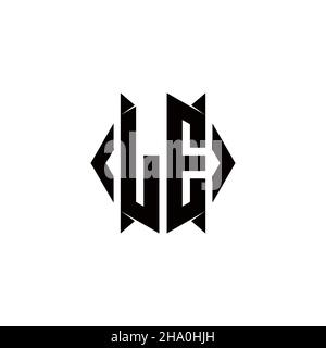 LE Logo monogram with shield shape designs template vector icon modern Stock Vector