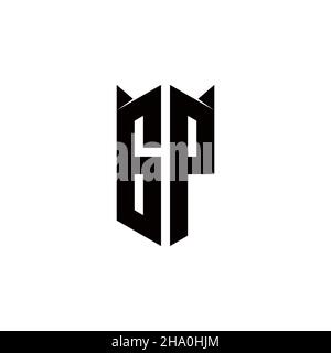 GP Logo monogram with shield shape designs template vector icon modern Stock Vector