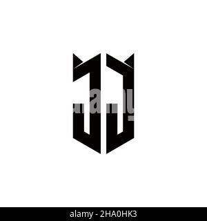JJ Logo monogram with shield shape designs template vector icon modern Stock Vector