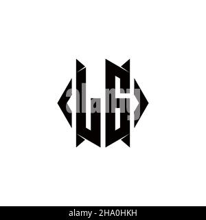 LF Logo monogram with shield shape designs template vector icon modern Stock Vector