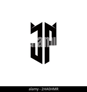 JP Logo monogram with shield shape designs template vector icon modern Stock Vector
