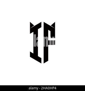 IF Logo monogram with shield shape designs template vector icon modern Stock Vector