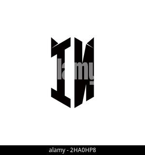 IN Logo monogram with shield shape designs template vector icon modern Stock Vector