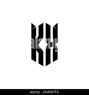 KX Logo monogram with shield shape designs template vector icon modern Stock Vector