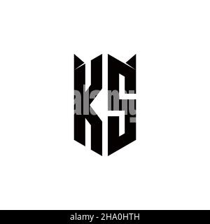 KS Logo monogram with shield shape designs template vector icon modern Stock Vector