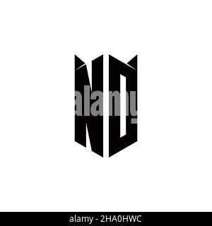 ND Logo monogram with shield shape designs template vector icon modern Stock Vector