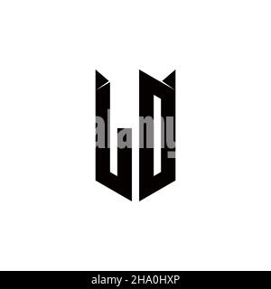 LD Logo monogram with shield shape designs template vector icon modern Stock Vector