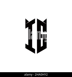 IG Logo monogram with shield shape designs template vector icon modern Stock Vector