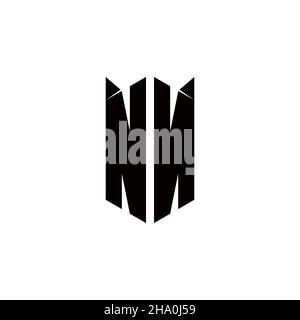 NN Logo monogram with shield shape designs template vector icon modern Stock Vector